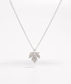 925 Sterling Silver Zircon Maple Leaf Necklace