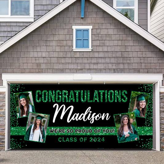 Colorful Congrats Class 2025 - Graduation Garage Door Decorations, Single Garage, Garage Door Banner Covers - Garage Door Banner Decorations