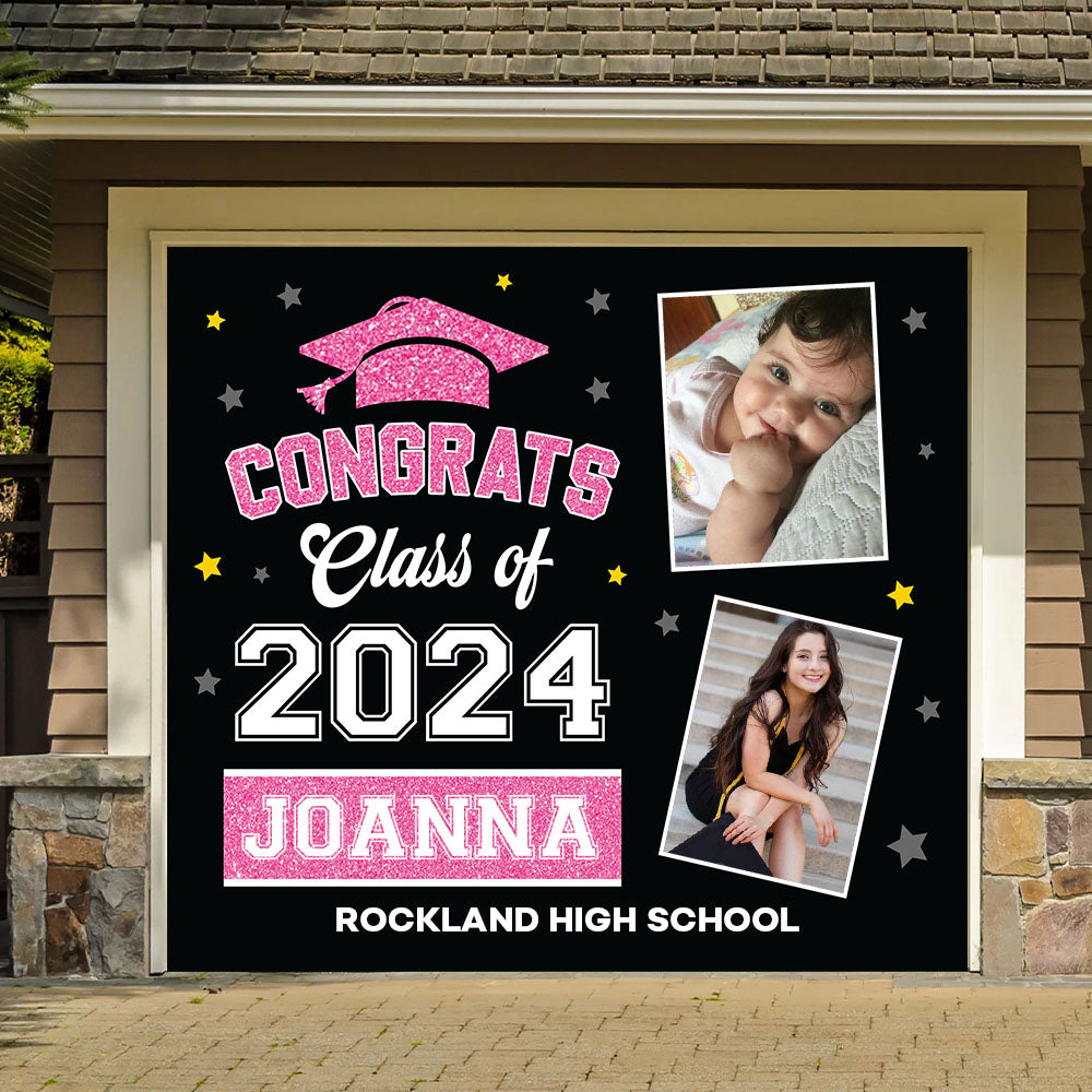 Star 2025 Congratulations Class Of 2025 - Graduation Garage Door Decorations, Single Garage, Garage Door Banner Covers - Garage Door Banner Decorations