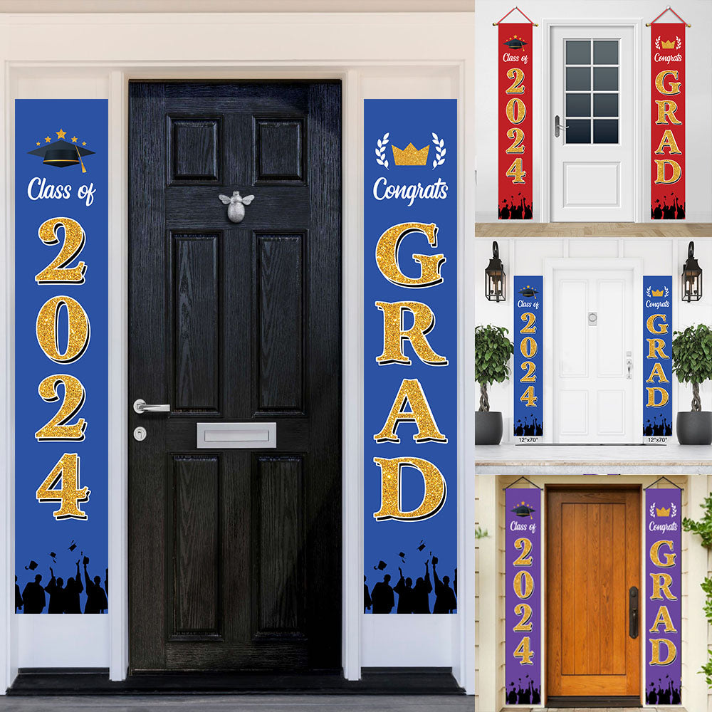 Non-custom Graduation Door Banner, 2025 Grad Congratulations Front Door Hanging Banner, for Garage Doorframe