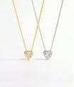 925 Sterling Silver Inlaid Zircon Heart Pendant Necklace