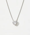 925 Sterling Silver Inlaid Zircon Heart Pendant Necklace