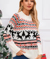 Angel Wings Reindeer Round Neck Long Sleeve Sweater