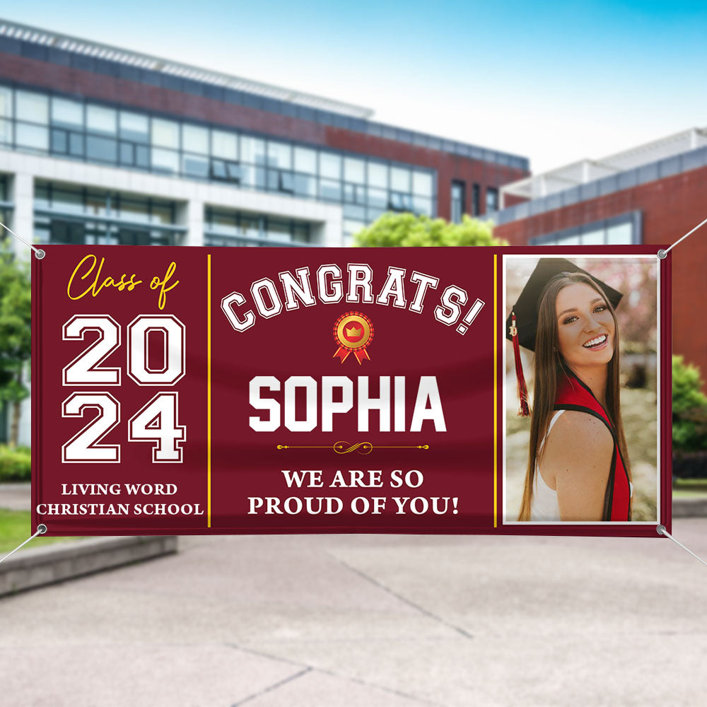 Classic Congratulations Class Of 202 Banner - Graduation Polyester Fabric Banner - Unique Graduation Gift - Door Banner