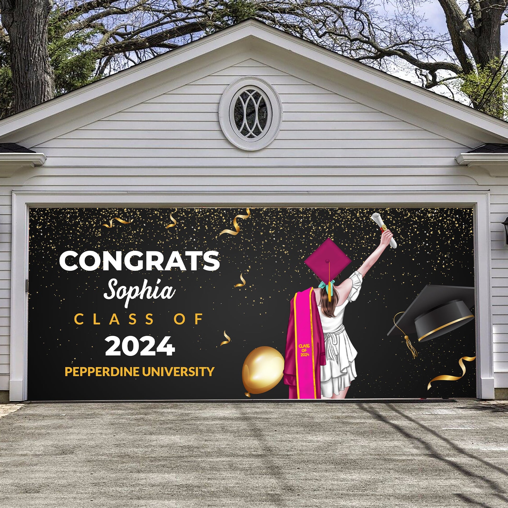 Congrats Class 2025 - Graduation Garage Door Decorations, Single Garage, Garage Door Banner Covers - Garage Door Banner Decorations