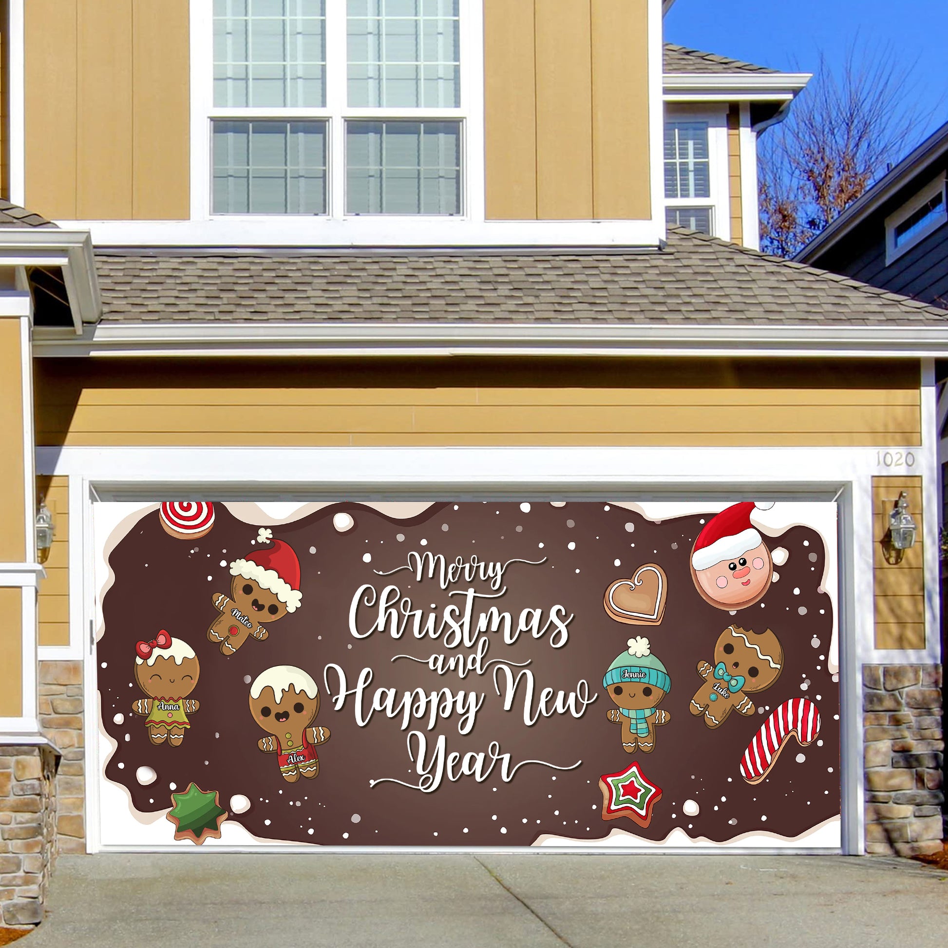 Cookie Christmas Garage Door Decorations, Single Garage, Garage Door Banner Covers - Garage Door Banner Decorations