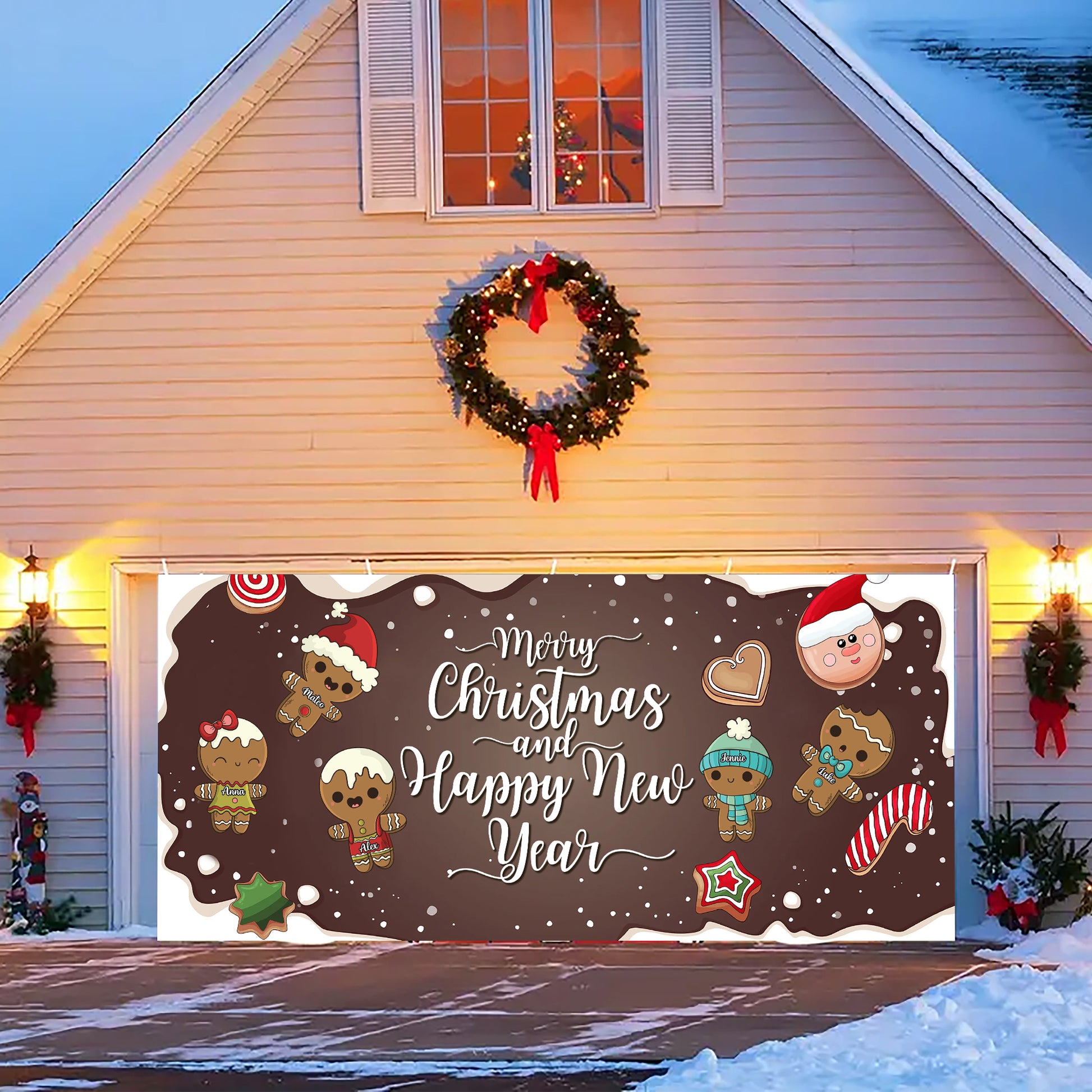 Cookie Christmas Garage Door Decorations, Single Garage, Garage Door Banner Covers - Garage Door Banner Decorations