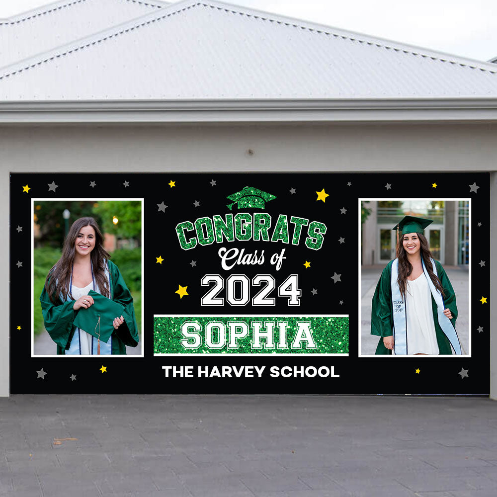 Star 2025 Congratulations Class Of 2025 - Graduation Garage Door Decorations, Single Garage, Garage Door Banner Covers - Garage Door Banner Decorations