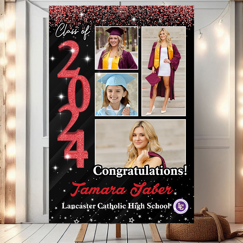 Custom Graduation Party Welcome Sign - Class Of 2025 - Custom Photo Grad Party Sign - Personalized Graduation Decoration