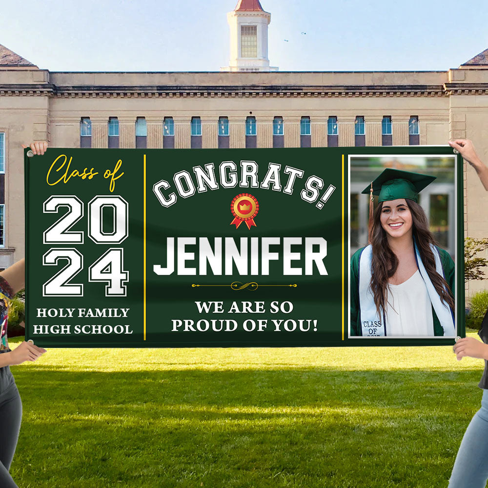 Classic Congratulations Class Of 202 Banner - Graduation Polyester Fabric Banner - Unique Graduation Gift - Door Banner