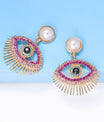 Evil Eye Shape Rhinestone Zinc Alloy Synthetic Dangle Earrings