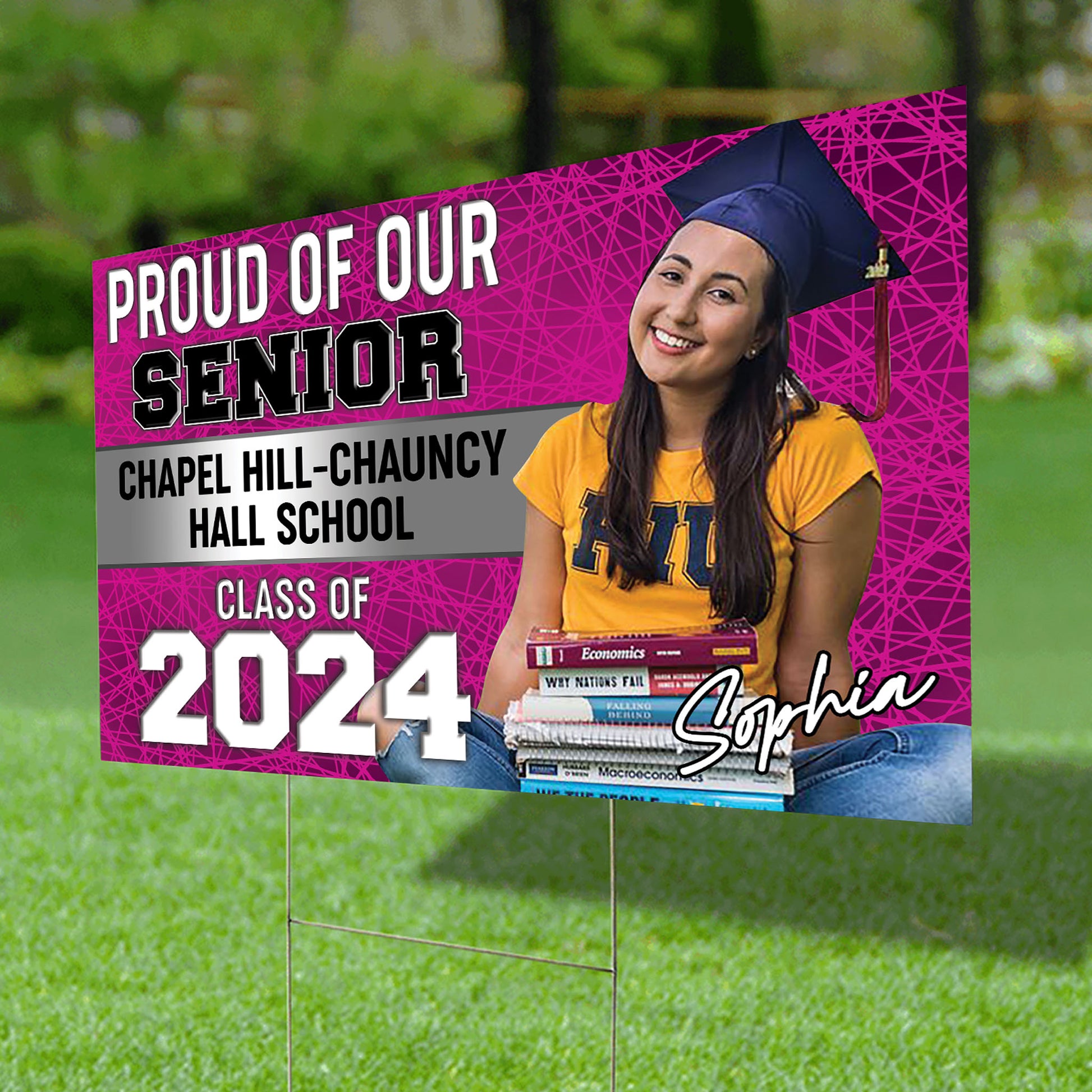 Proud Of Senior Personalized Congrats Grad Graduation Lawn Sign With Stake, Graduation Yard Sign -Personalized Custom Lawn Sign