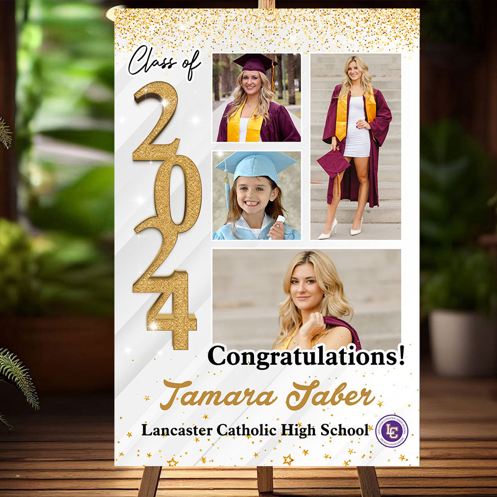 Custom Graduation Party Welcome Sign - Class Of 2025 - Custom Photo Grad Party Sign - Personalized Graduation Decoration