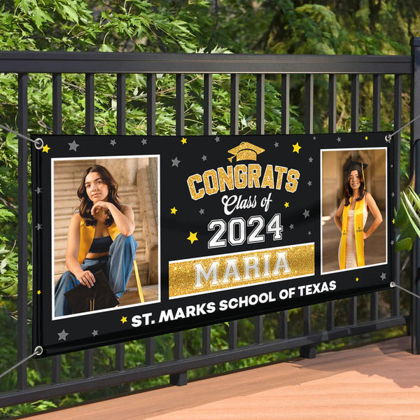 Class Of 2025 School Name - Graduation Banner - Unique Graduation Gift - Door Banner