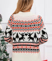 Angel Wings Reindeer Round Neck Long Sleeve Sweater