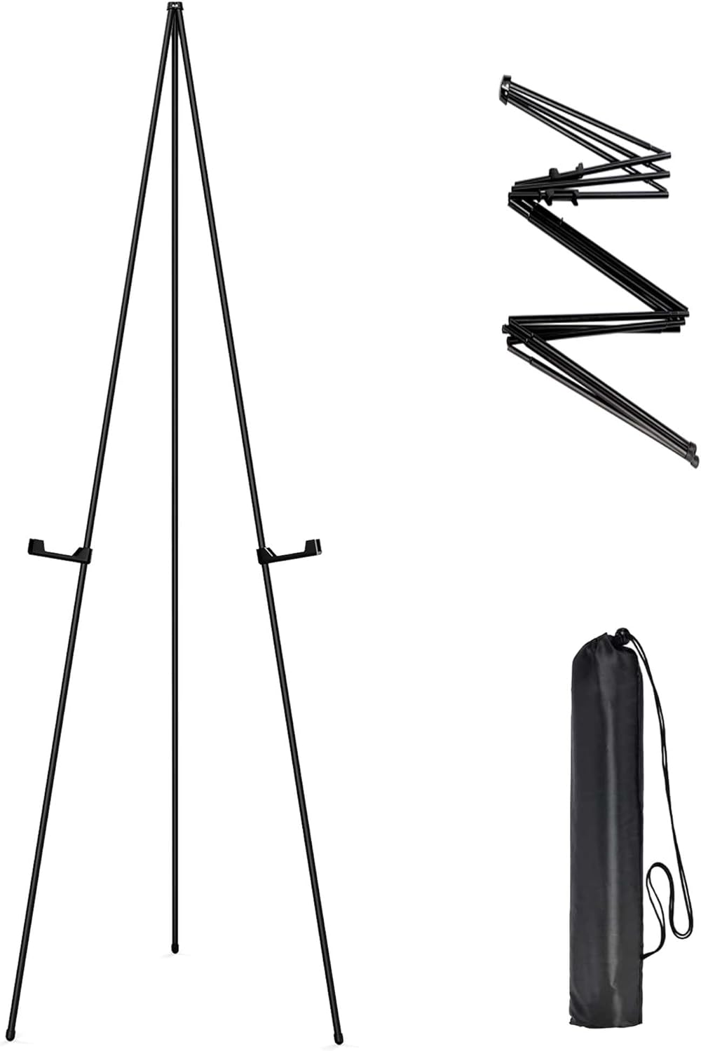 Instant Easels Stand for Welcome Sign, Adjustable Metal Stand for Display Painting Canvas, Folding Tripod