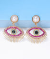 Evil Eye Shape Rhinestone Zinc Alloy Synthetic Dangle Earrings