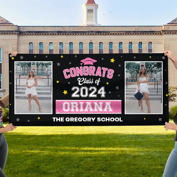 Class Of 2025 School Name - Graduation Banner - Unique Graduation Gift - Door Banner