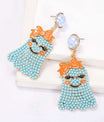 Smiling Ghost Shape Synthetic Pearl Earrings