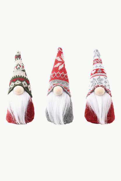 3-Pack Christmas Snowflake Hat Faceless Gnomes