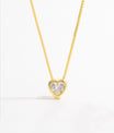 925 Sterling Silver Inlaid Zircon Heart Pendant Necklace