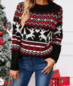 Angel Wings Reindeer Round Neck Long Sleeve Sweater