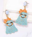 Smiling Ghost Shape Synthetic Pearl Earrings