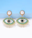 Evil Eye Shape Rhinestone Zinc Alloy Synthetic Dangle Earrings