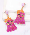 Smiling Ghost Shape Synthetic Pearl Earrings