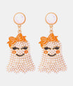 Smiling Ghost Shape Synthetic Pearl Earrings