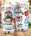 Personalized Teacher Life Appreciation Messy Bun Tumbler, Meaningful Gift For Teacher