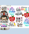 Personalized Teacher Life Appreciation Messy Bun Tumbler, Meaningful Gift For Teacher