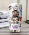 Personalized Teacher Life Appreciation Messy Bun Tumbler, Meaningful Gift For Teacher