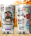 Personalized Teacher Life Appreciation Messy Bun Tumbler, Meaningful Gift For Teacher