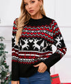 Angel Wings Reindeer Round Neck Long Sleeve Sweater