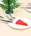 10-Pack Christmas Hat Shaped Cutlery Covers