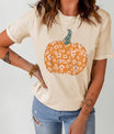 Pumpkin Graphic Round Neck Cuffed T-Shirt