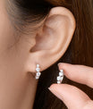 925 Sterling Silver Moissanite Huggie Earrings