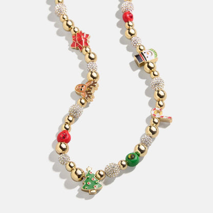 Rhinestone 14K Gold-Plated Beaded Necklace