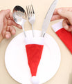 10-Pack Christmas Hat Shaped Cutlery Covers