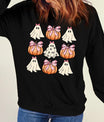 Pumpkin & Ghost Round Neck Long Sleeve Sweatshirt