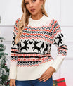 Angel Wings Reindeer Round Neck Long Sleeve Sweater