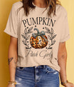 Pumpkin Graphic Round Neck Short Sleeve T-Shirt