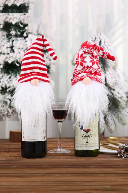 4-Pack Christmas Faceless Gnome Wine Bottle Covers