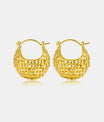 Braided Basket Metal Hoop Earrings