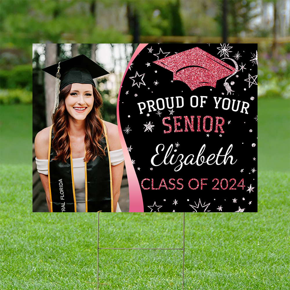 Personalized Proud Of Our Senior Class Of 2025 Graduation Lawn Sign With Stake, Graduation Gift