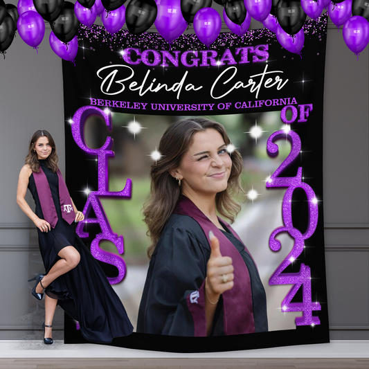 Class of 2025 Custom Graduation Party Backdrop - Personalized Custom Graduation Backdrop