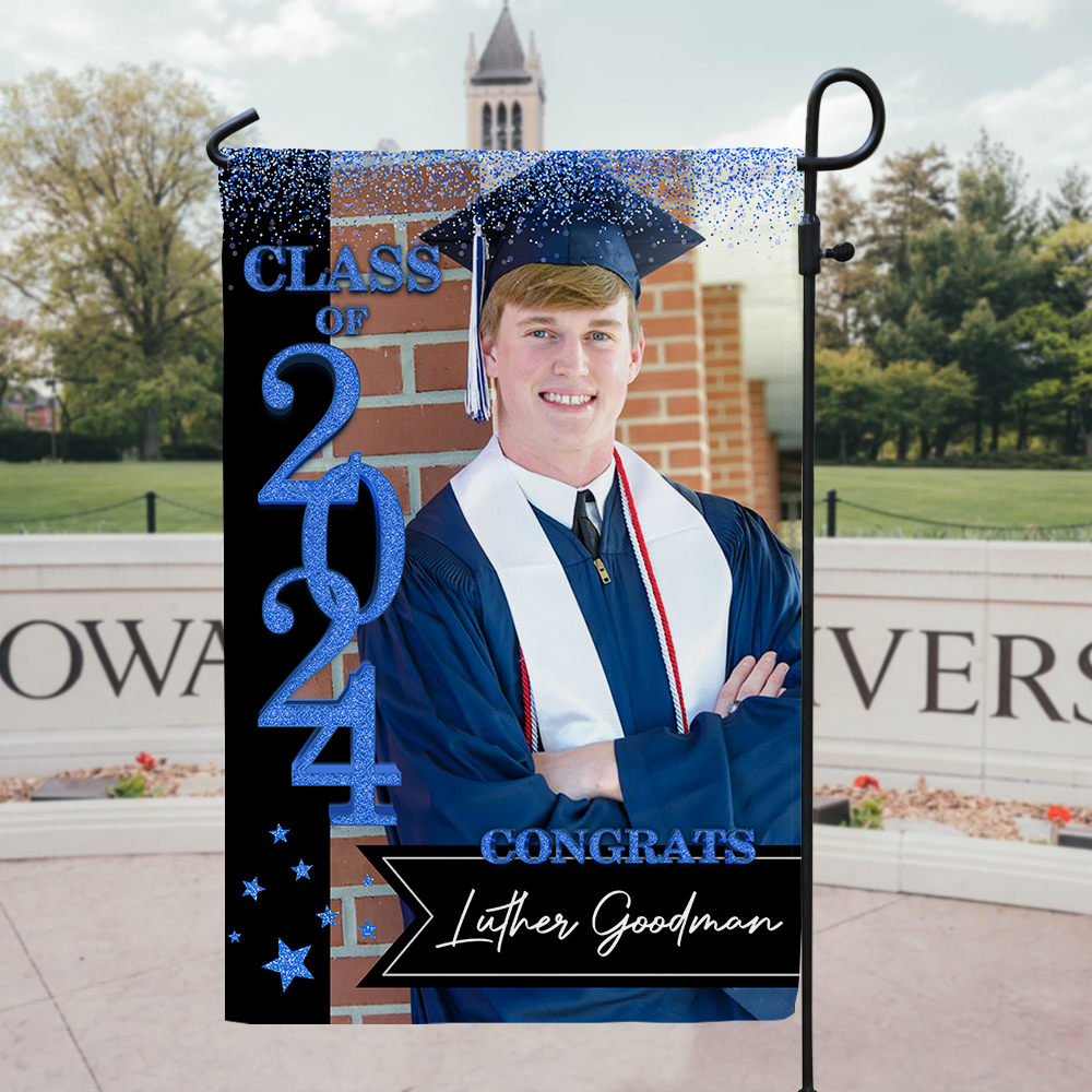 Custom Class Of 2025 Glitter Graduation Garden Flag, Perfect Gift for Graduates - Graduation Decoration