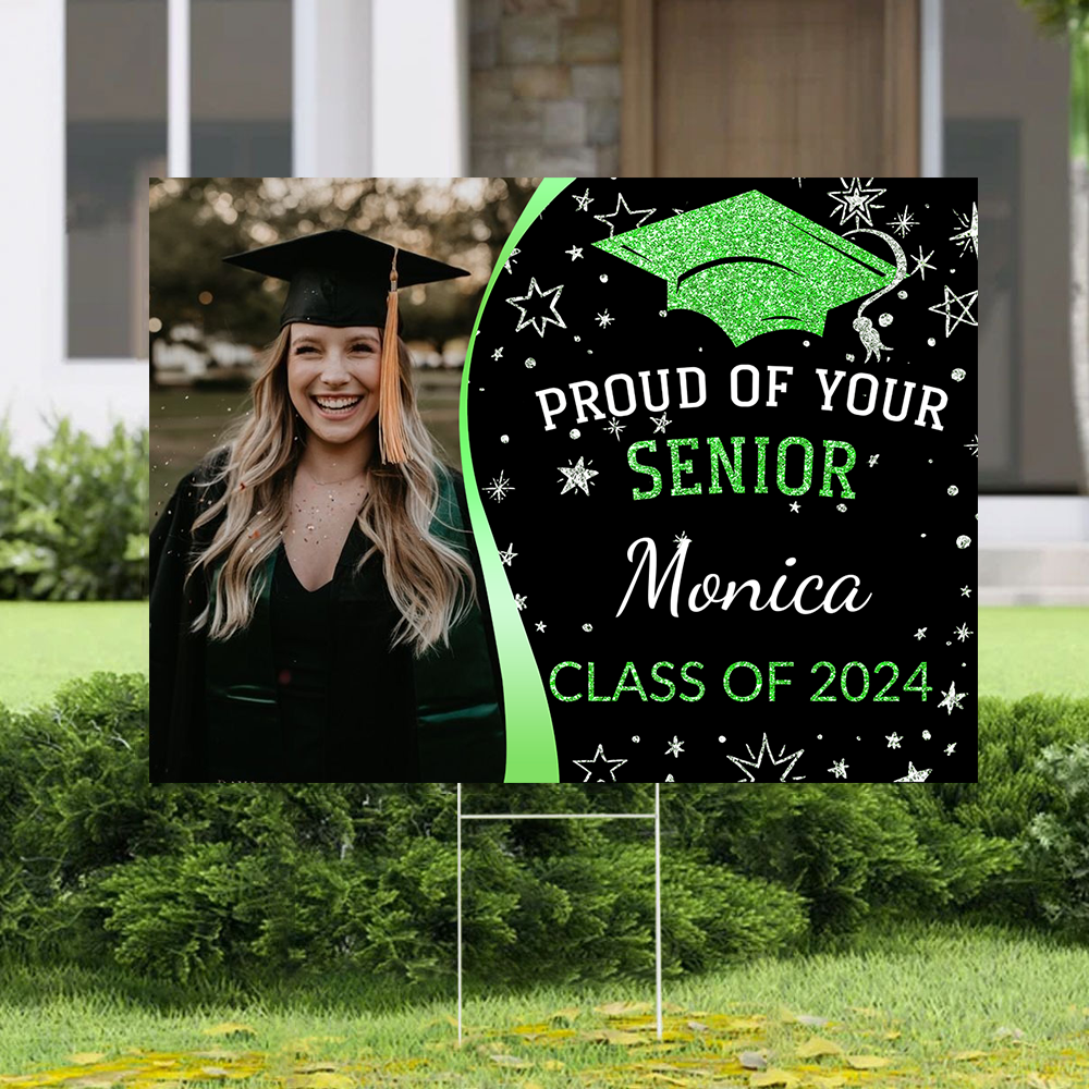 Rose Background Class Of 2025 Graduate, Graduation Gift - Personalized Graduation Lawn Sign With Stake