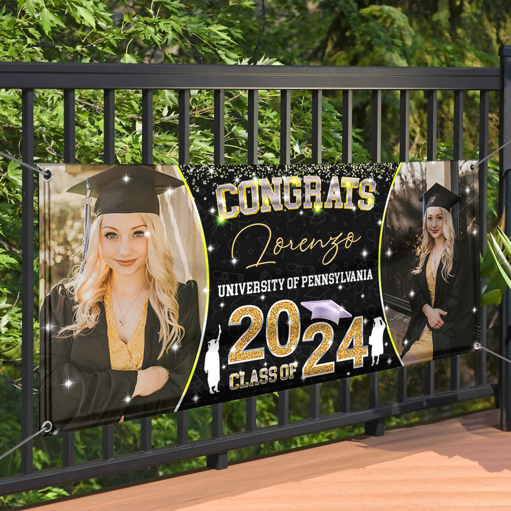 Custom Photo Congratulations Class Of 2025 - Graduation Banner - Unique Graduation Gift - Door Banner